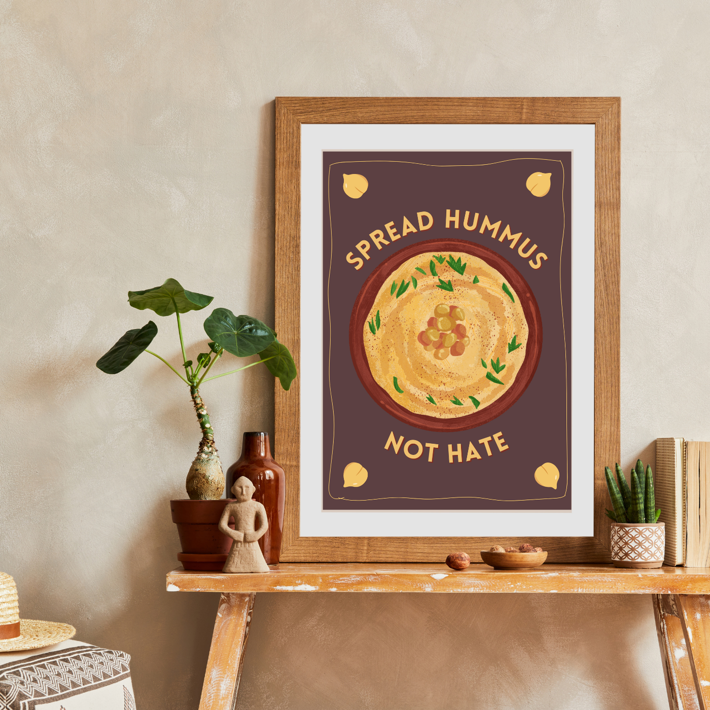 Spread Hummus Not Hate A4 Print