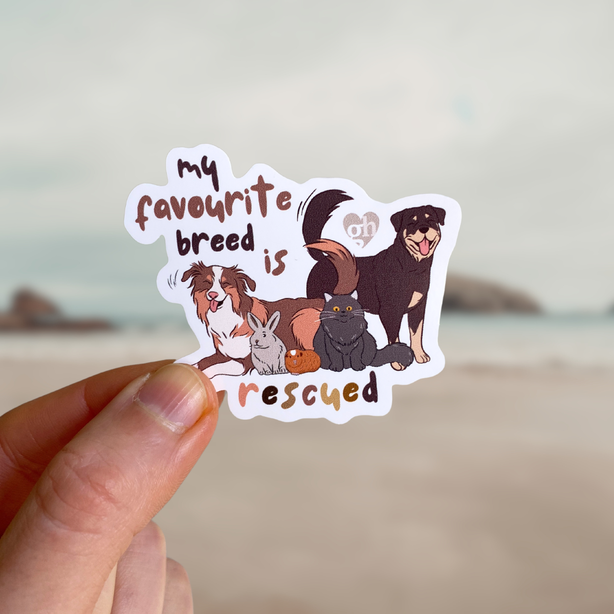 My Favourite Breed is Rescued Sticker