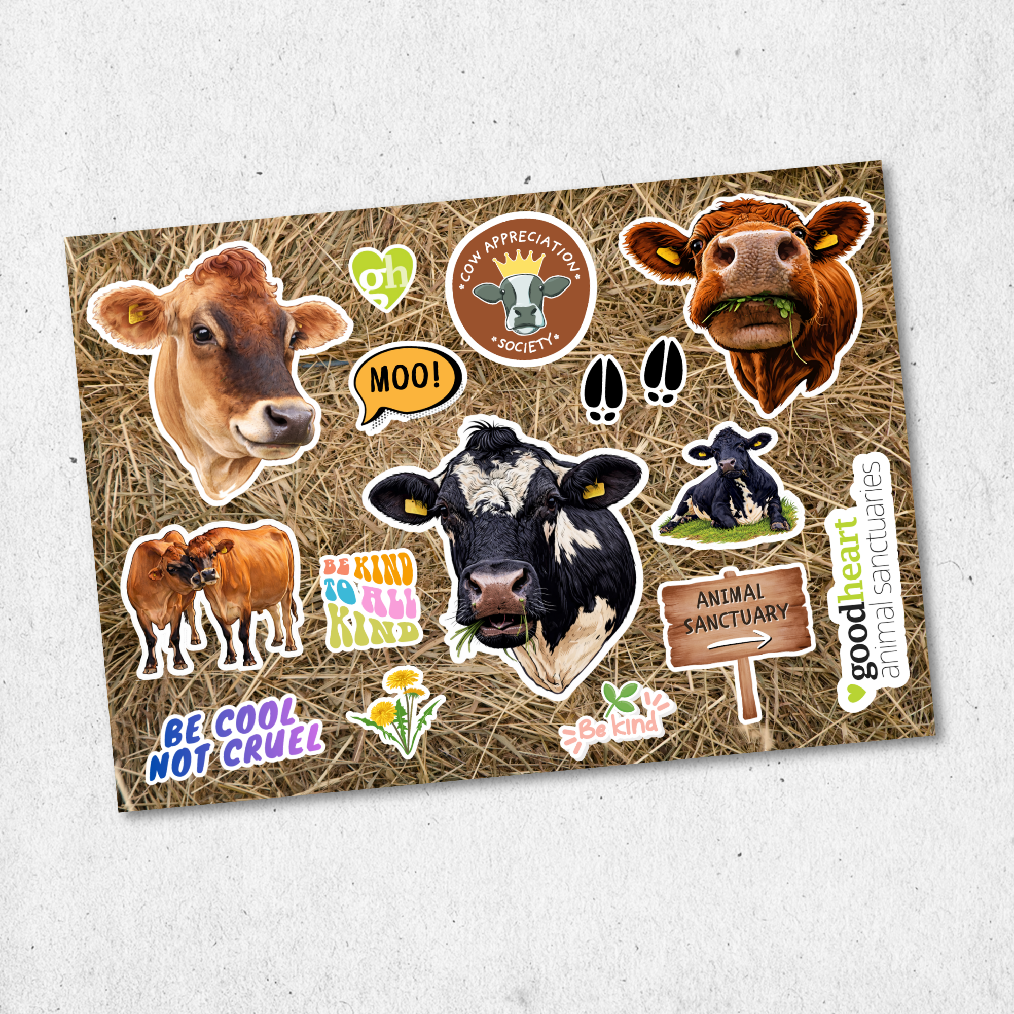 Cow Sticker Sheet – Goodheart Animal Sanctuaries