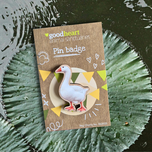 Goose Wooden Pin Badge