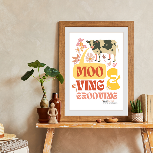 Moo-ving & Grooving Art Print
