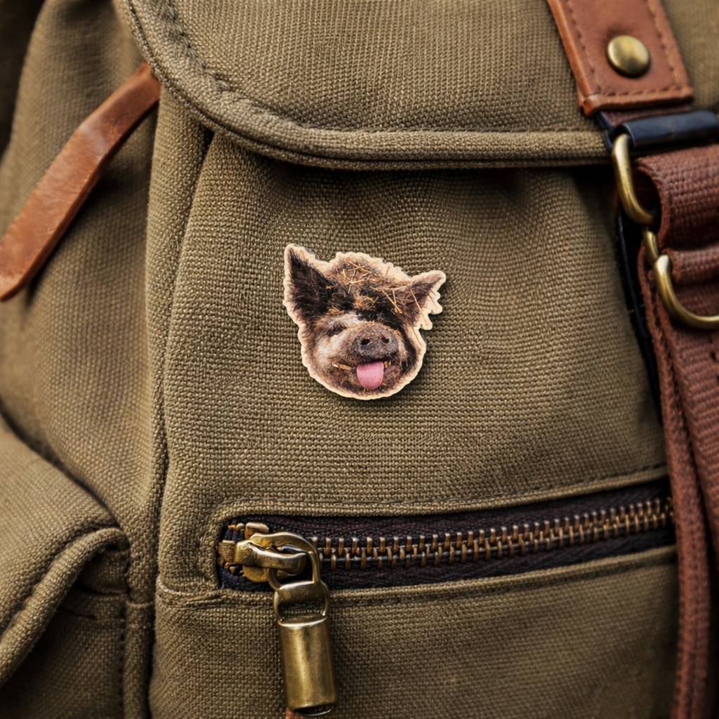 Kermit the Pig Pin Badge