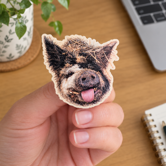 Kermit the Pig Pin Badge