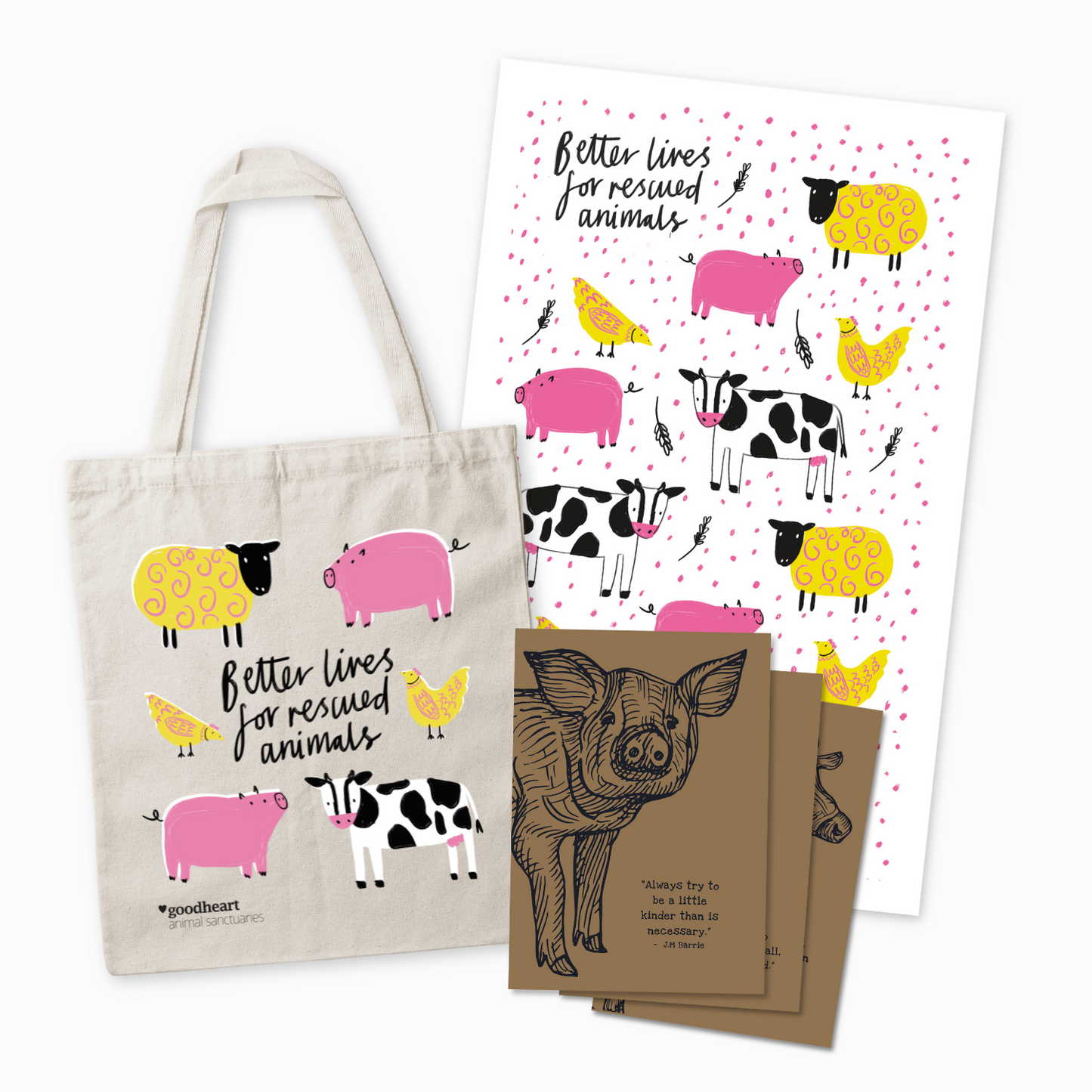 Tote Bag, Tea Towel & Notebook Gift Set