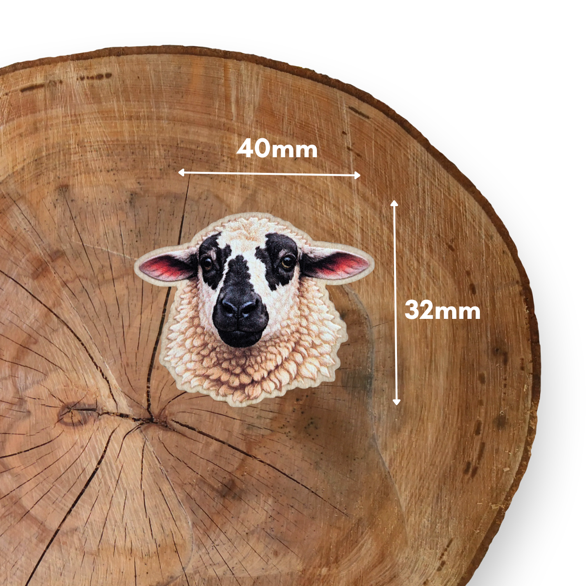 Sheep Wooden Pin Badge