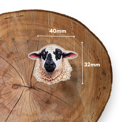 Sheep Wooden Pin Badge