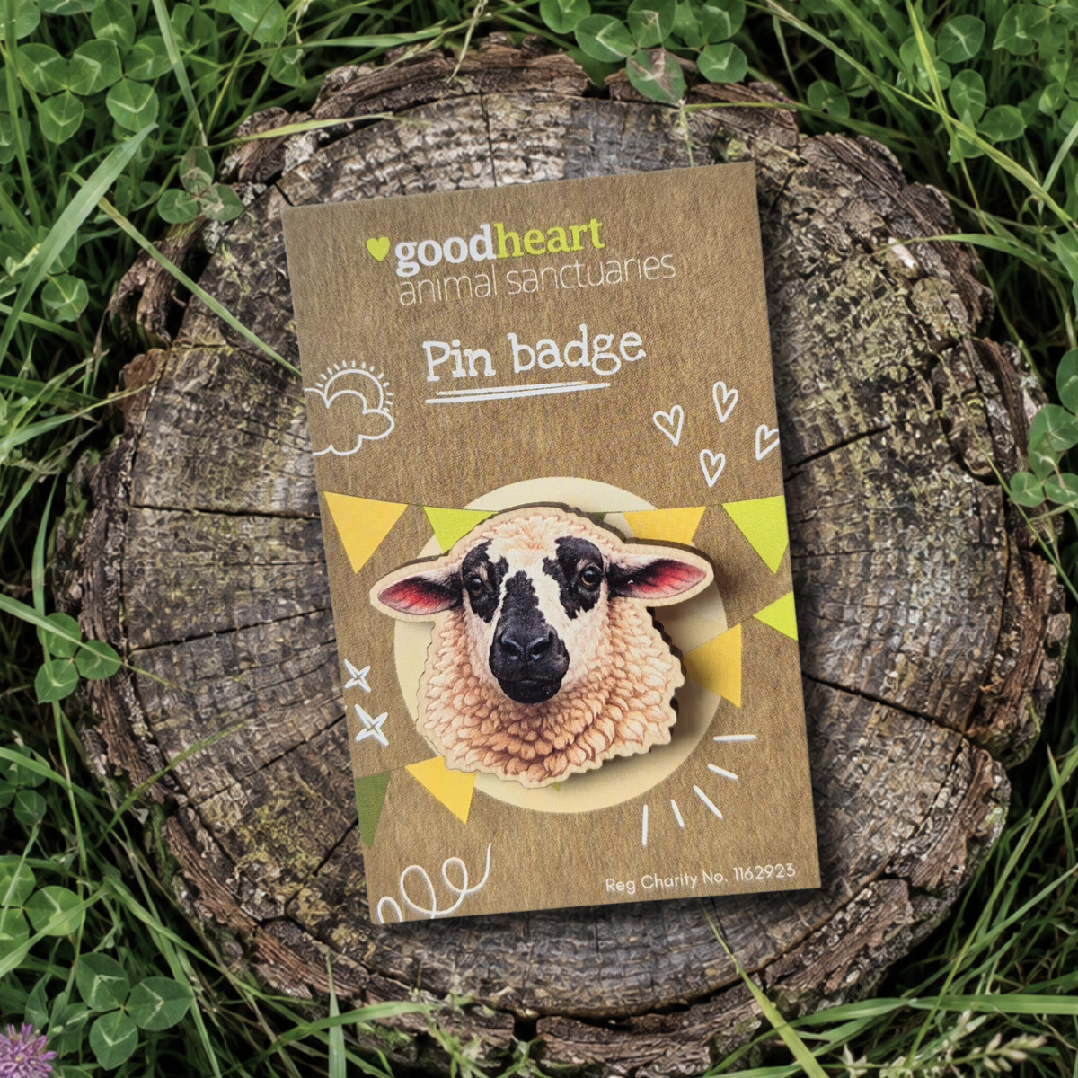Sheep Wooden Pin Badge