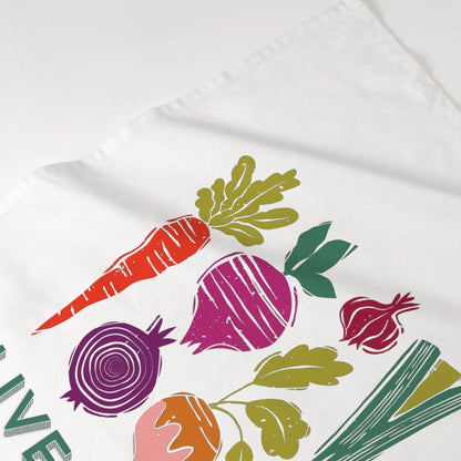 Live Life on the Veg Tea Towel