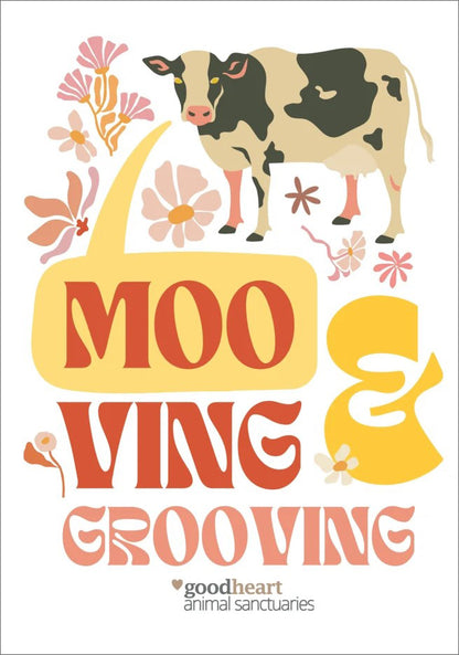 Moo-ving & Grooving A3 Art Print