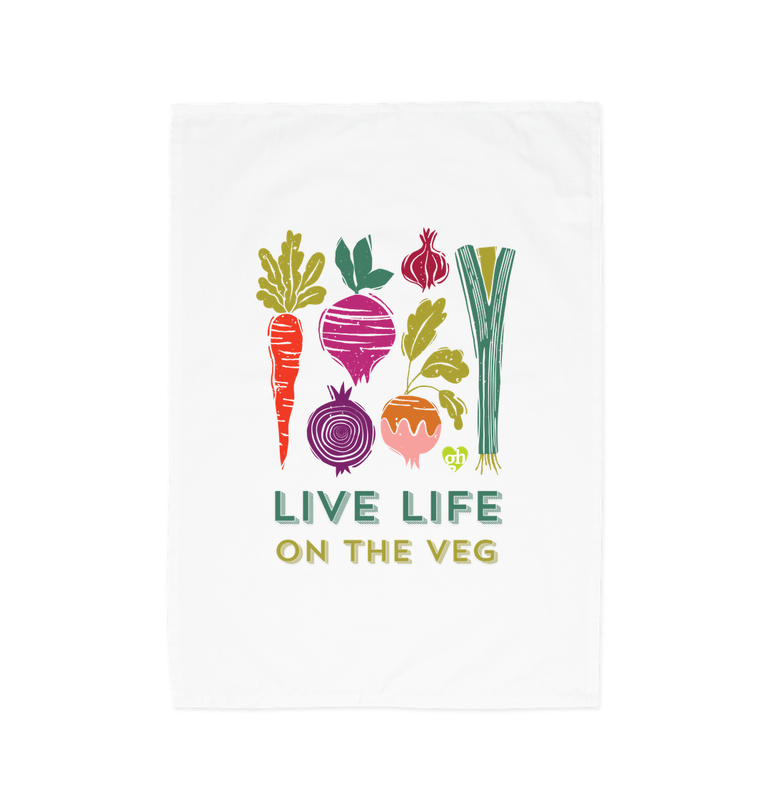 Live Life on the Veg Tea Towel