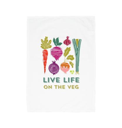 Live Life on the Veg Tea Towel