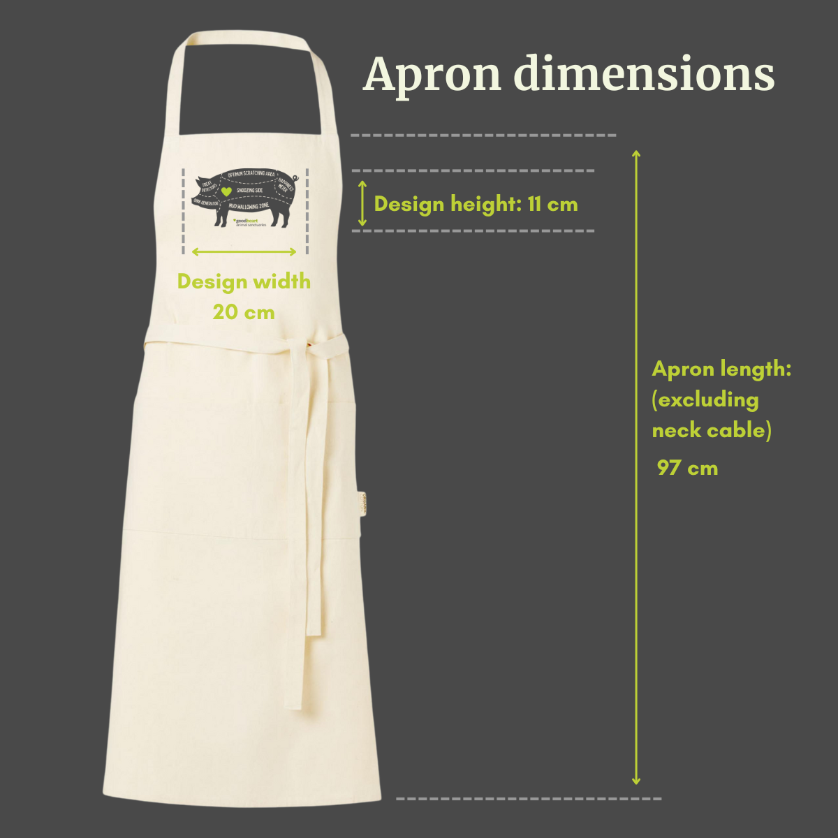 Pig Cuts of Kindness Organic Cotton Apron