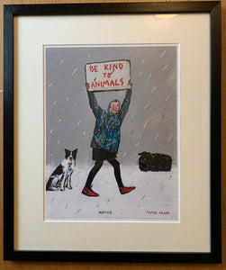 Peter Brook 'BE KIND TO ANIMALS' framed print