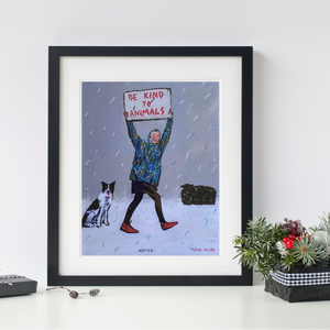 Peter Brook 'BE KIND TO ANIMALS' framed print