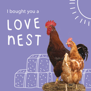 Buy a bale of straw: I bought you a love nest